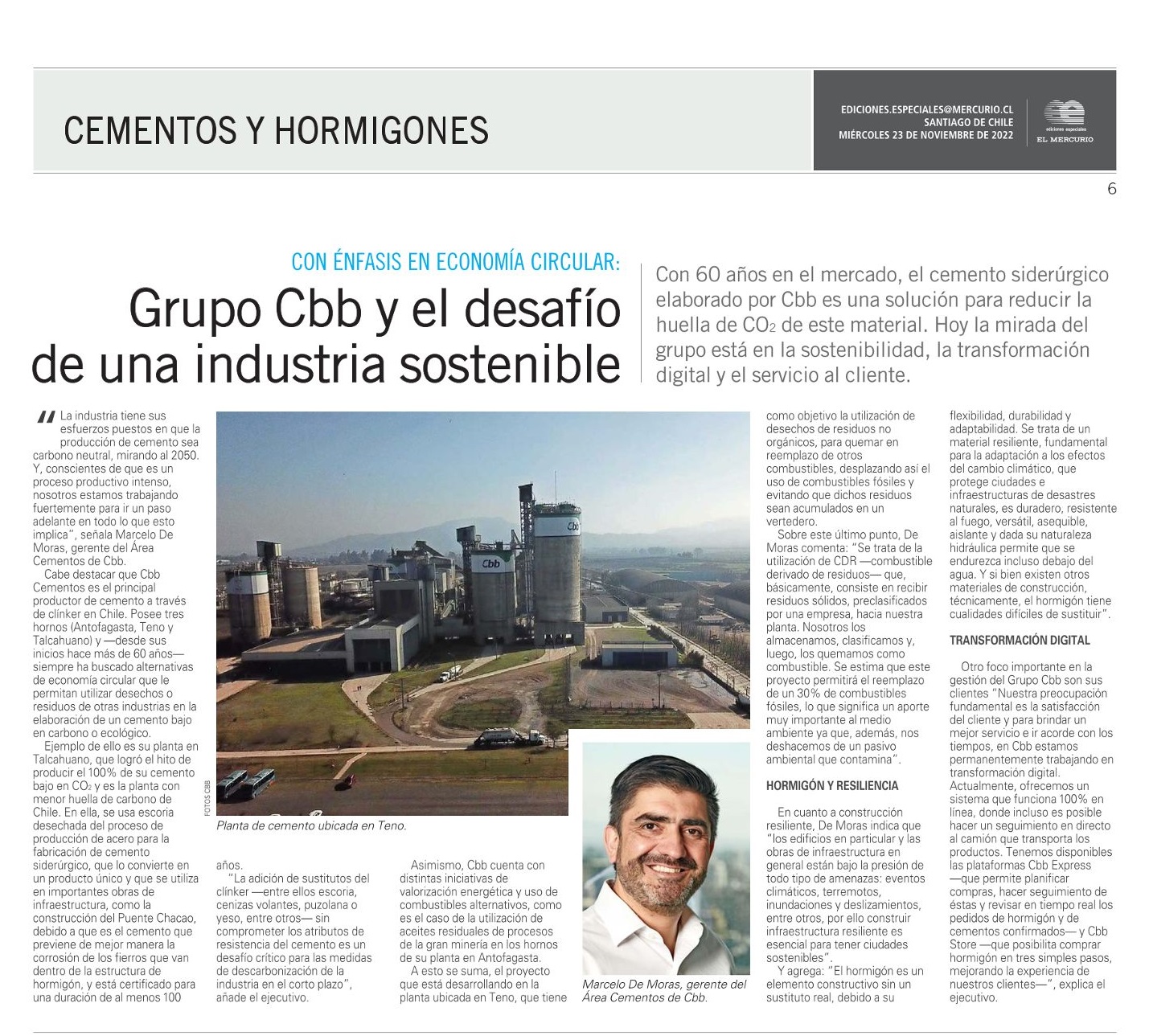 Grupo Cbb y el desafío de una industria sostenible – Portal de Proveedores
